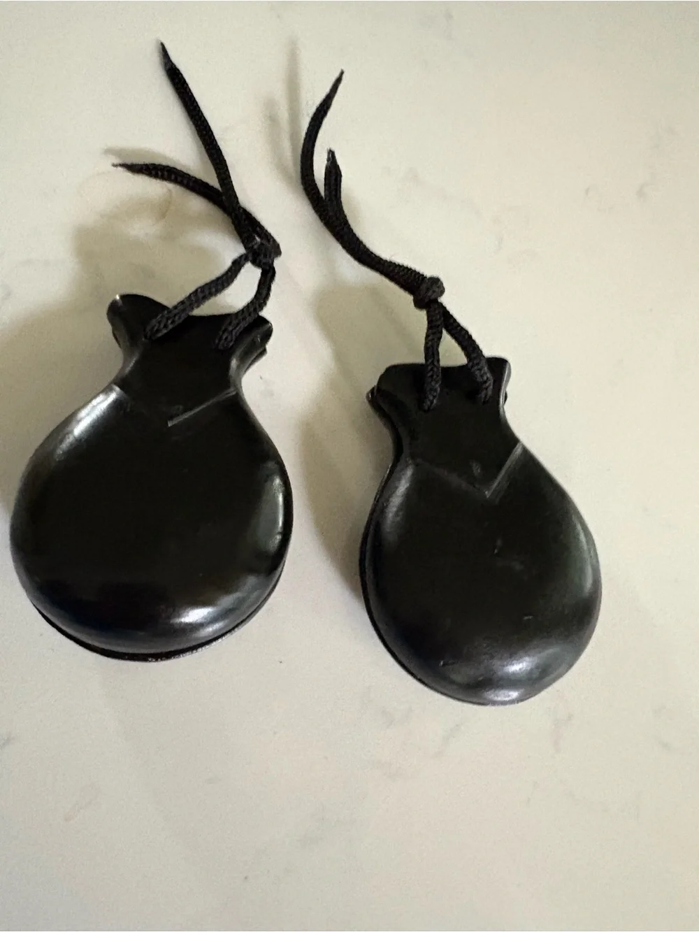 2 Pair of Spanish Flamenco  Black wood Castanets with Cord